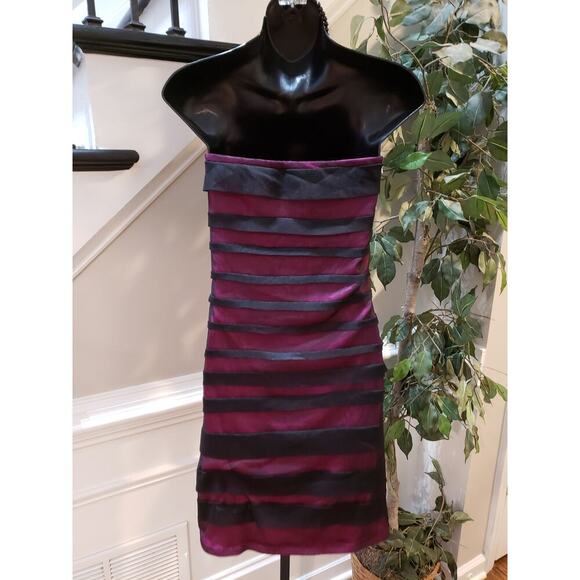 Forever 21 Strapless Dress Womens 1X Purple Black Bodycon Party Mini Plus - Picture 5 of 9